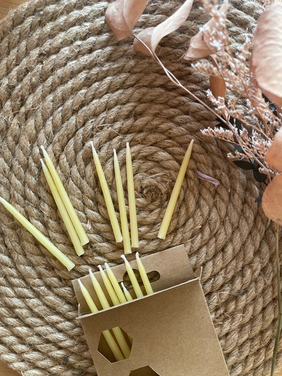 Beeswax Birthday Candles Made in Canada