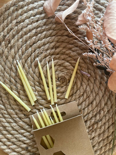Beeswax Birthday Candles Made in Canada