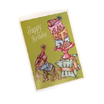 Leah Schell Blank Notecard - Birthday Mouse