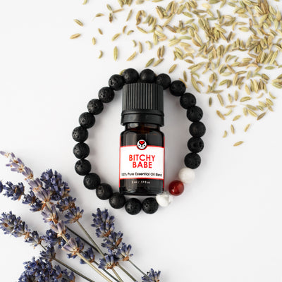 Diffuser Bracelet Gift Set - Red Bead with Bitchy Babe